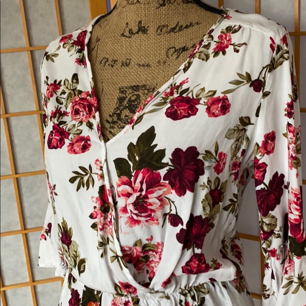 White floral romper